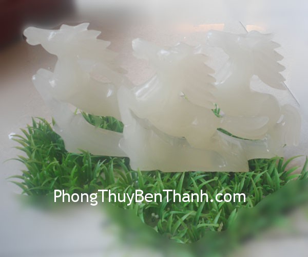 tam ma thanh ngoc 02 Tượng Tam Mã Thanh Ngọc trung quốc hoạnh phát tài lộc N047 1